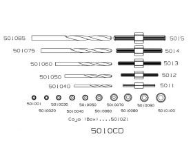 JUEGO EXTRACTOR DE TORNILLO ROTO FORZA CON BROCAS Y GUÍAS SERIE 5010C
