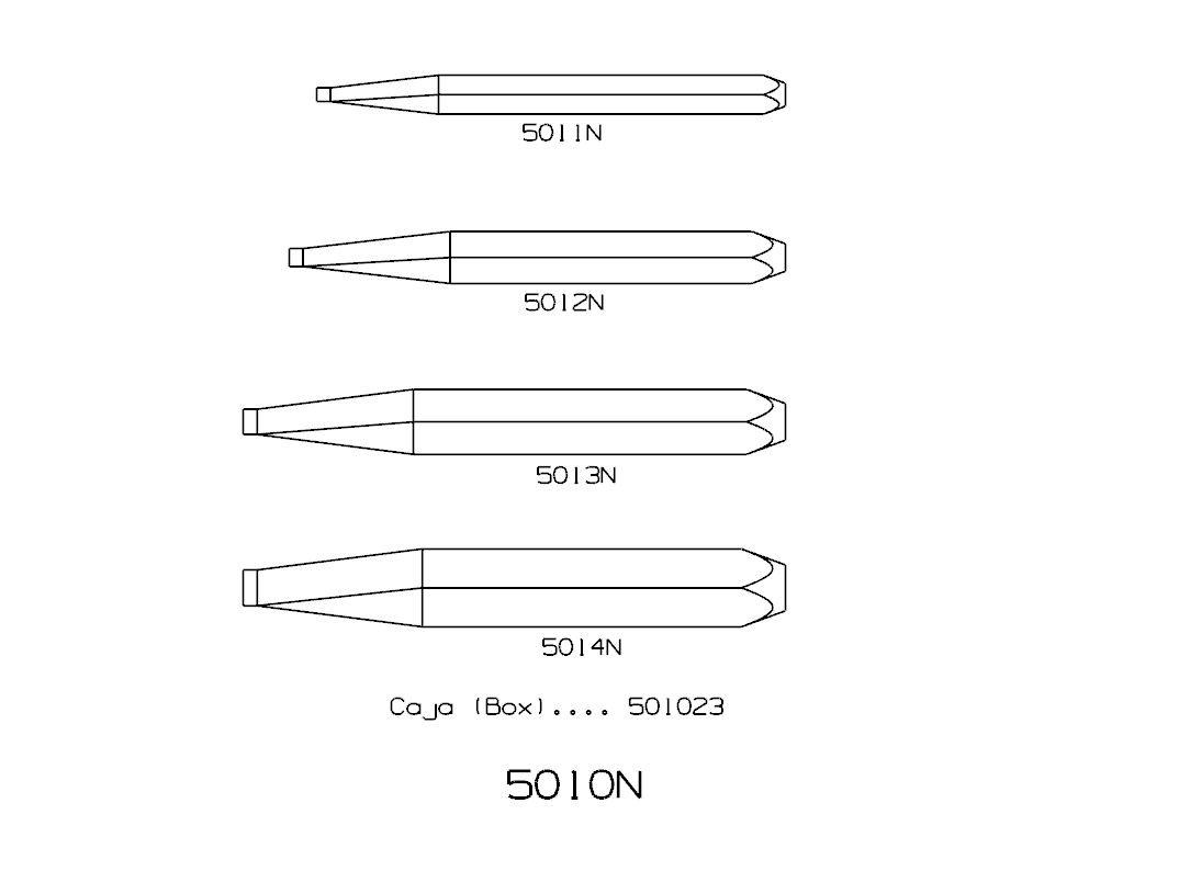 JUEGO DE 4 EXTRACTORES DE TORNILLOS ROTOS FORZA MACHOS DE PERFIL CUADRADO SERIE 5010N