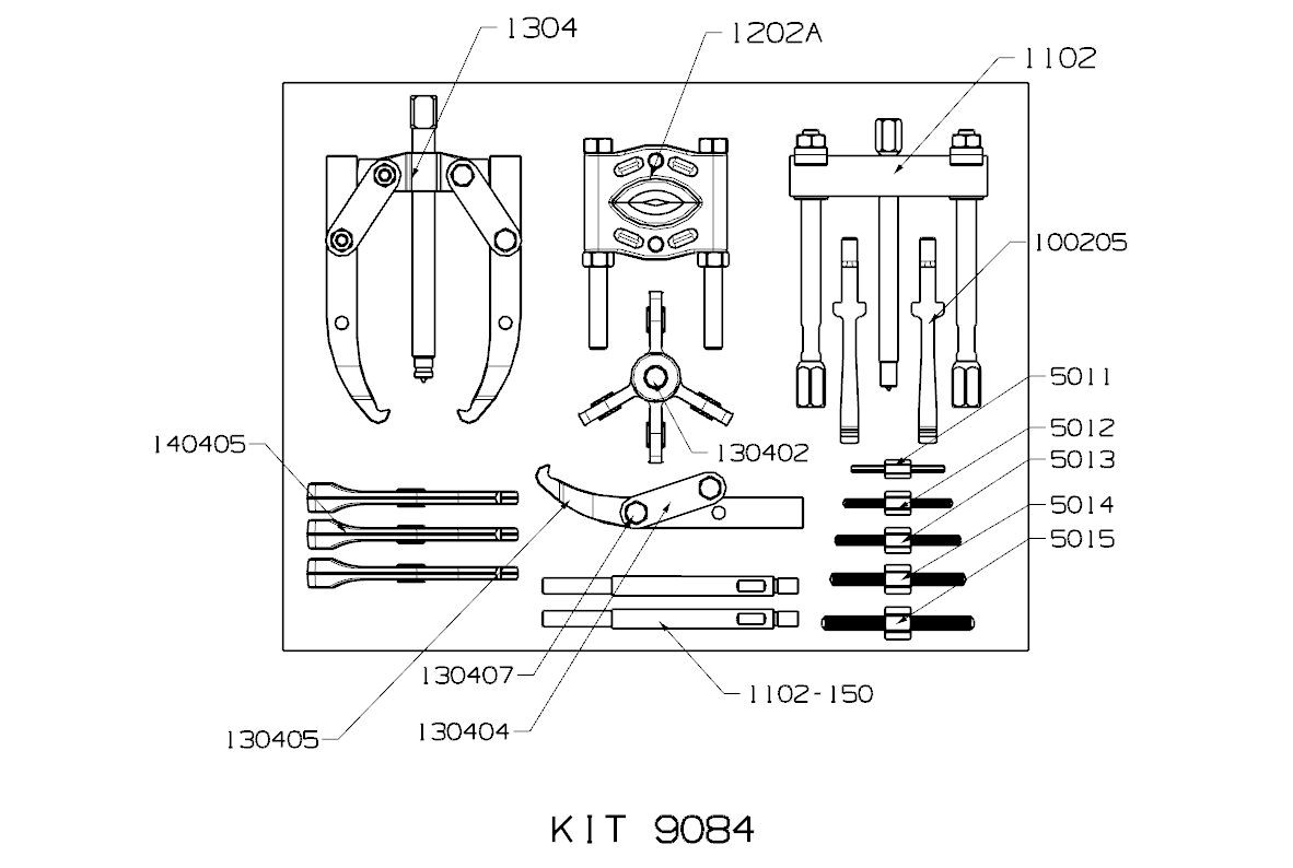JUEGO DE EXTRACTORES FORZA DE 4 TONELADAS