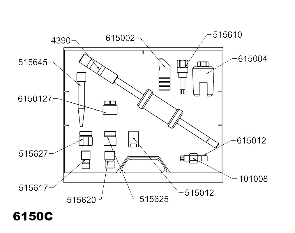 JUEGO FORZA PARA INYECTORES 6150C CON BARRA Y LLAVE ALLEN