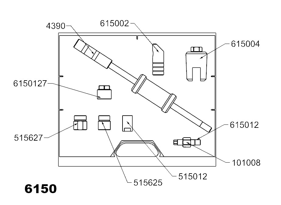 JUEGO FORZA PARA INYECTORES CON ADAPTADORES DE ROSCADO SERIE 6150