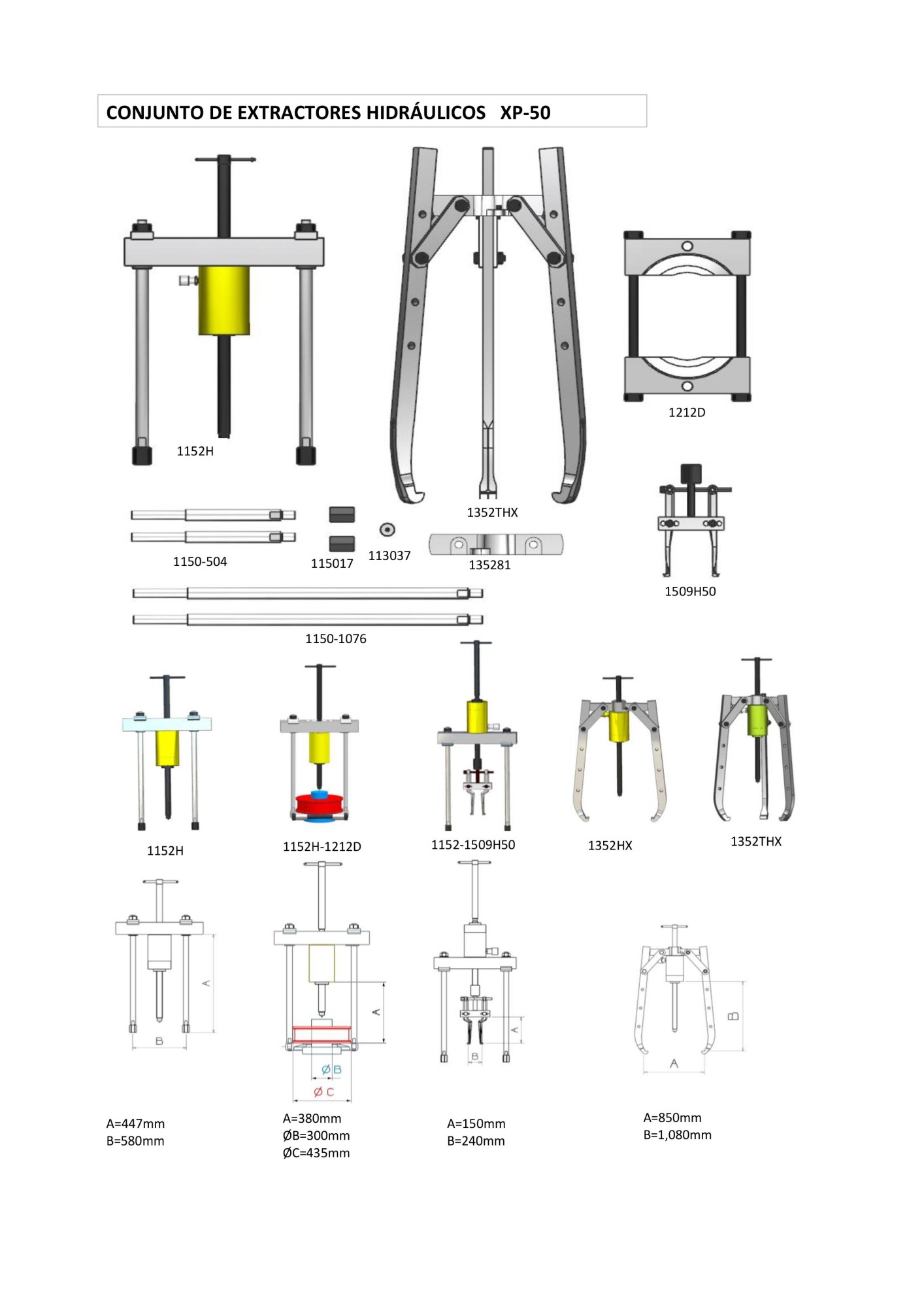 CONJUNTO EXTRACTOR HIDRÁULICO COMPLETO FORZA SERIE XP