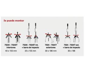 MALETÍN EXTRACTOR AJUSTABLE FORZA INTERIOR Y EXTERIOR 2/3 PATAS CON BARRA DE IMPACTO