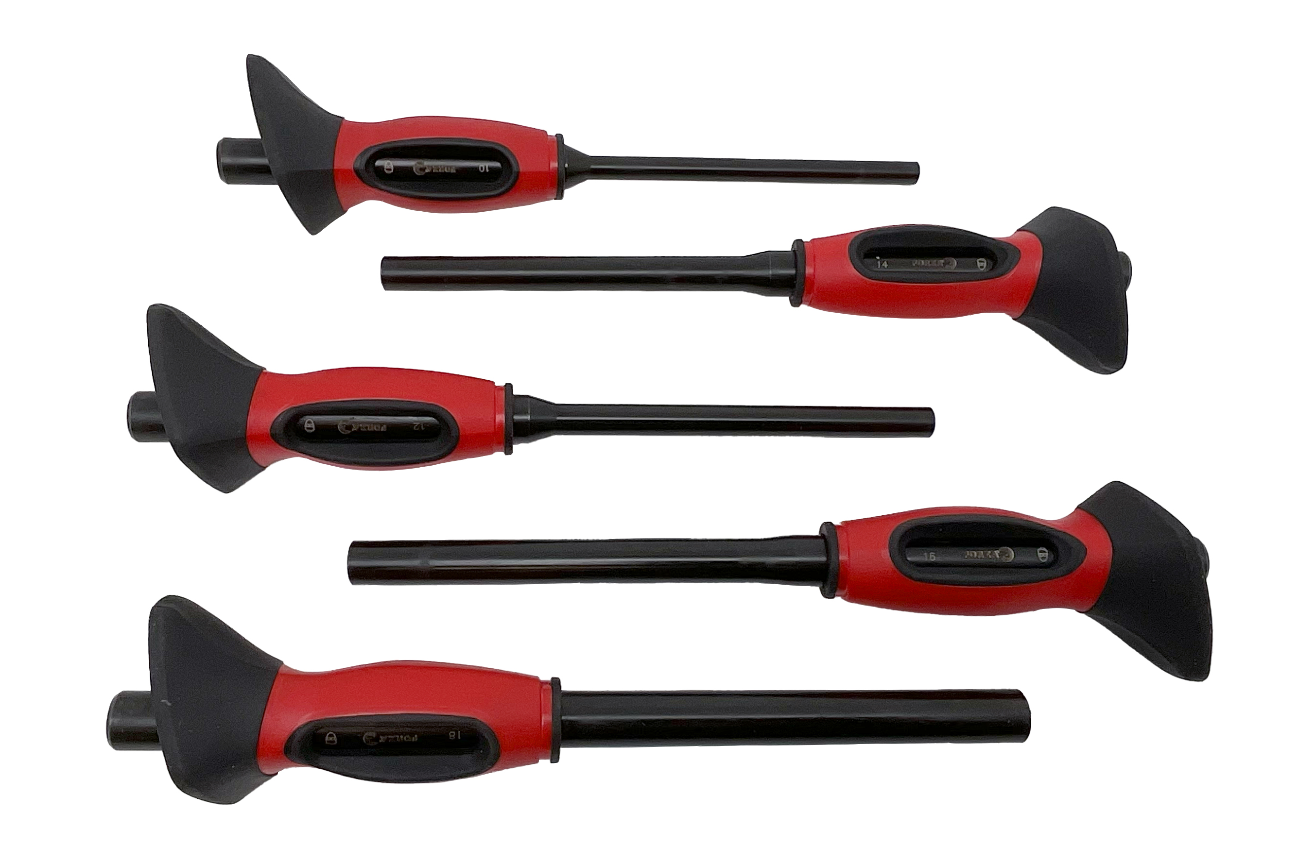 JUEGO DE 5 BOTADORES LARGOS FORZA de 10-12-14-16-18MM