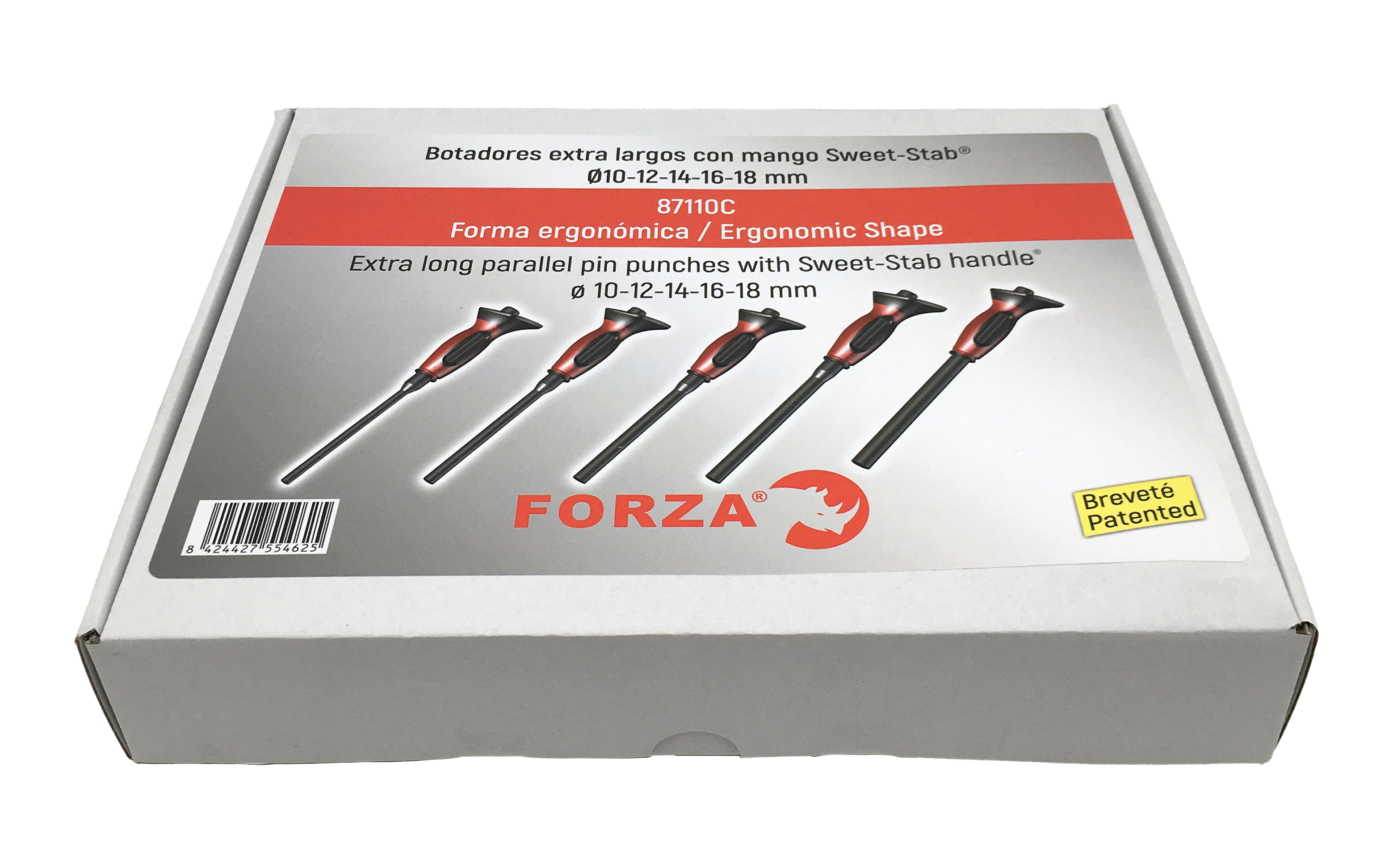 JUEGO DE 5 BOTADORES LARGOS FORZA de 10-12-14-16-18MM