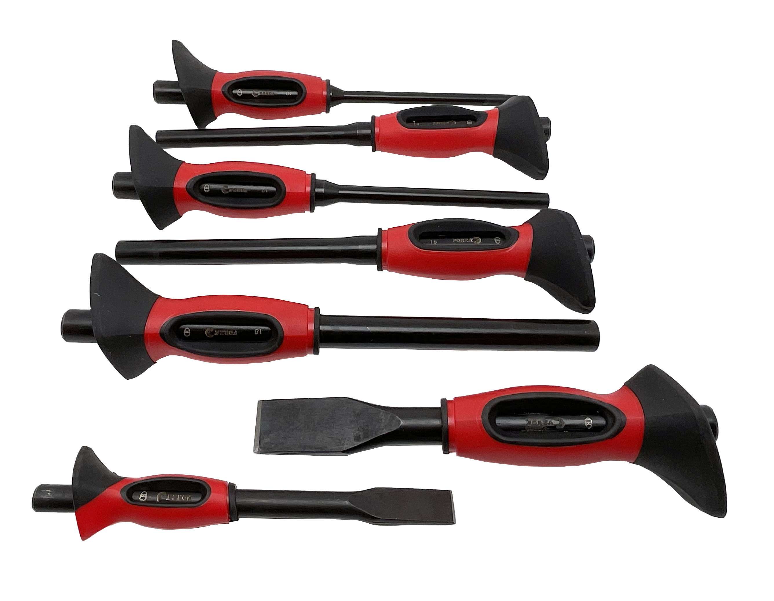 JUEGO DE 5 BOTADORES LARGOS FORZA DE 10-12-14-16-18MM Y DOS CORTAFRÍOS FORZA DE 15 y 25MM