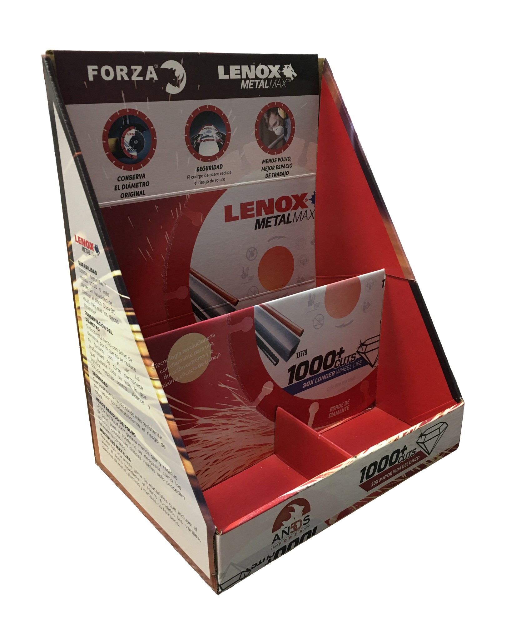 EXPOSITOR DE CARTÓN PARA DISCOS LENOX METALMAX