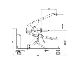 CARRO CON EXTRACTOR 3 PATAS FORZA DE 100 TON COMPLETO