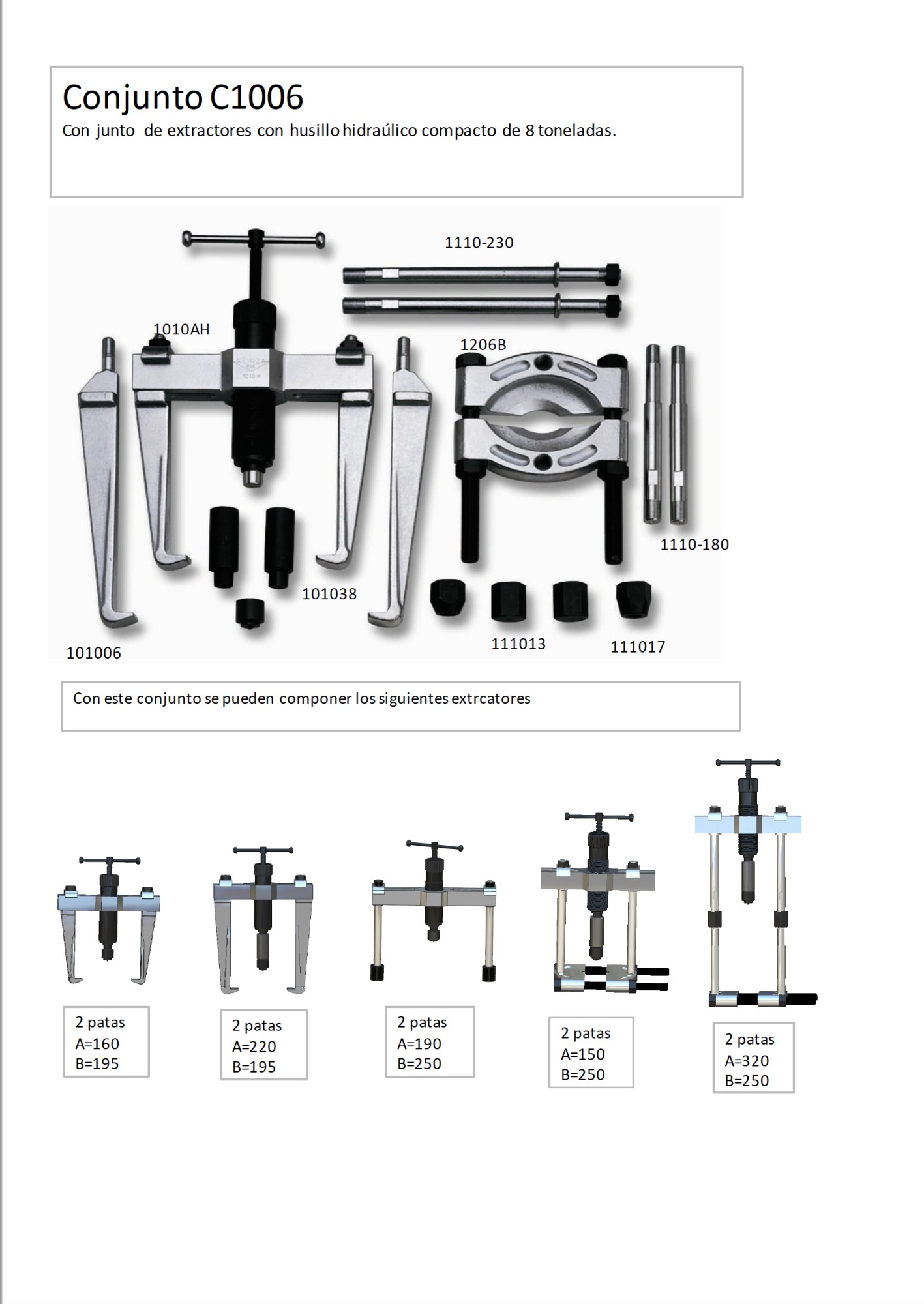 JUEGOS CON HUSILLO HIDRÁULICO COMPACTO FORZA C1004-C1006