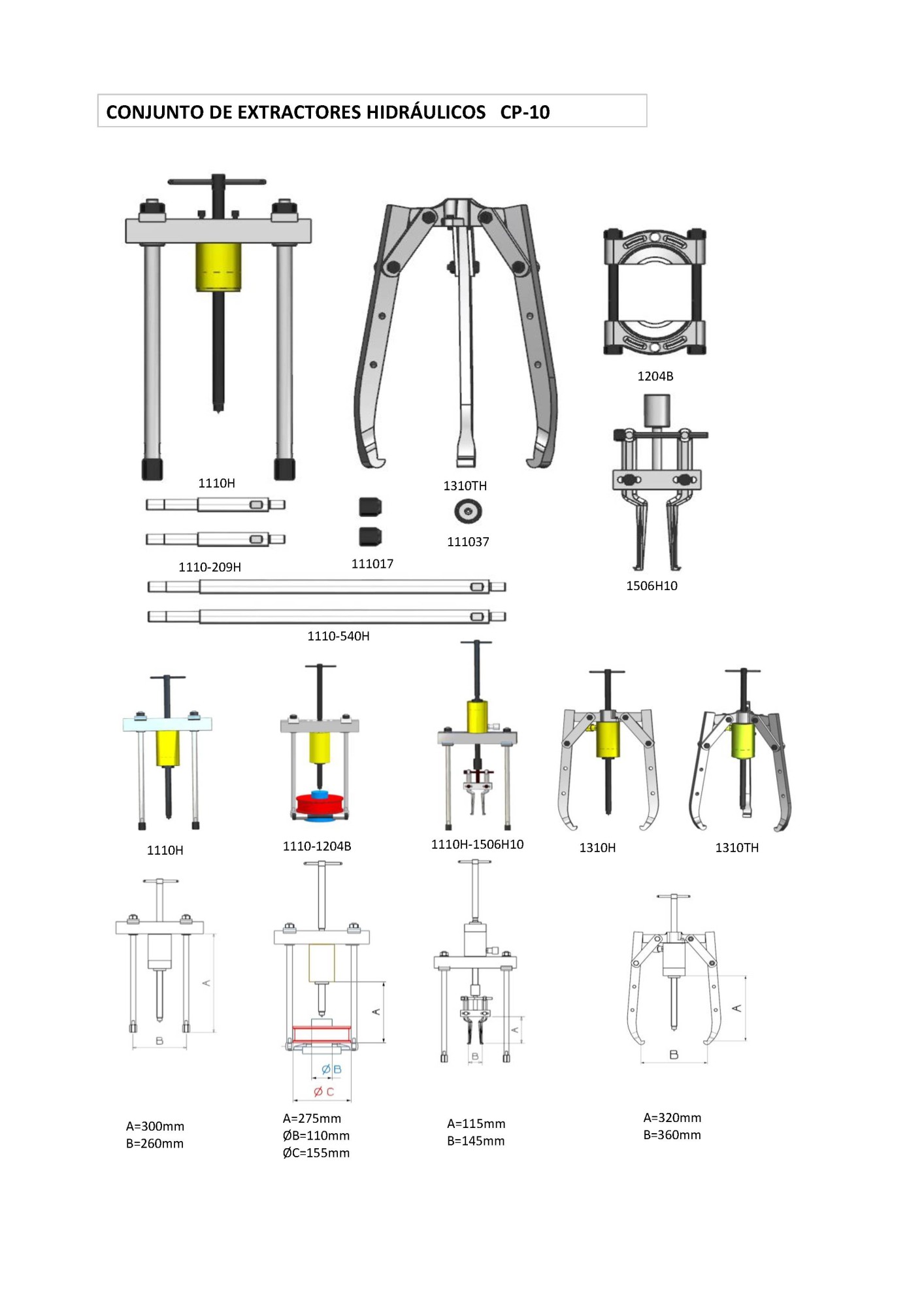 CONJUNTO EXTRACTOR HIDRÁULICO COMPLETO FORZA SERIE CP