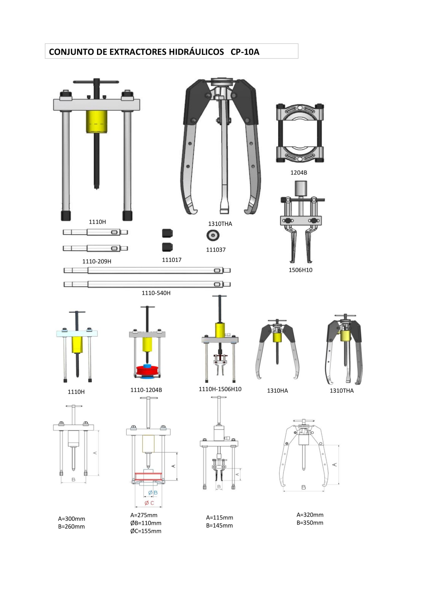 CONJUNTO EXTRACTOR HIDRÁULICO COMPLETO FORZA SERIE CPA