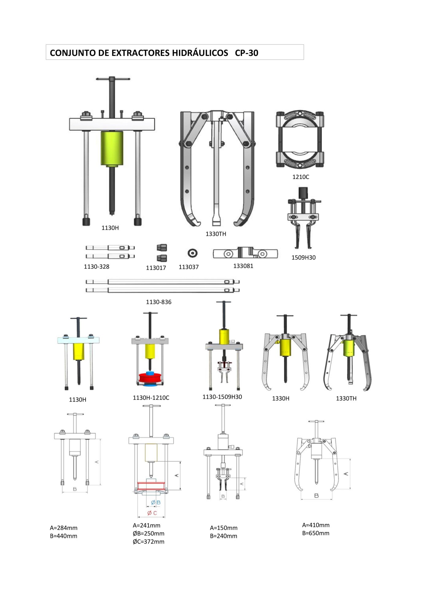 CONJUNTO EXTRACTOR HIDRÁULICO COMPLETO FORZA SERIE CP