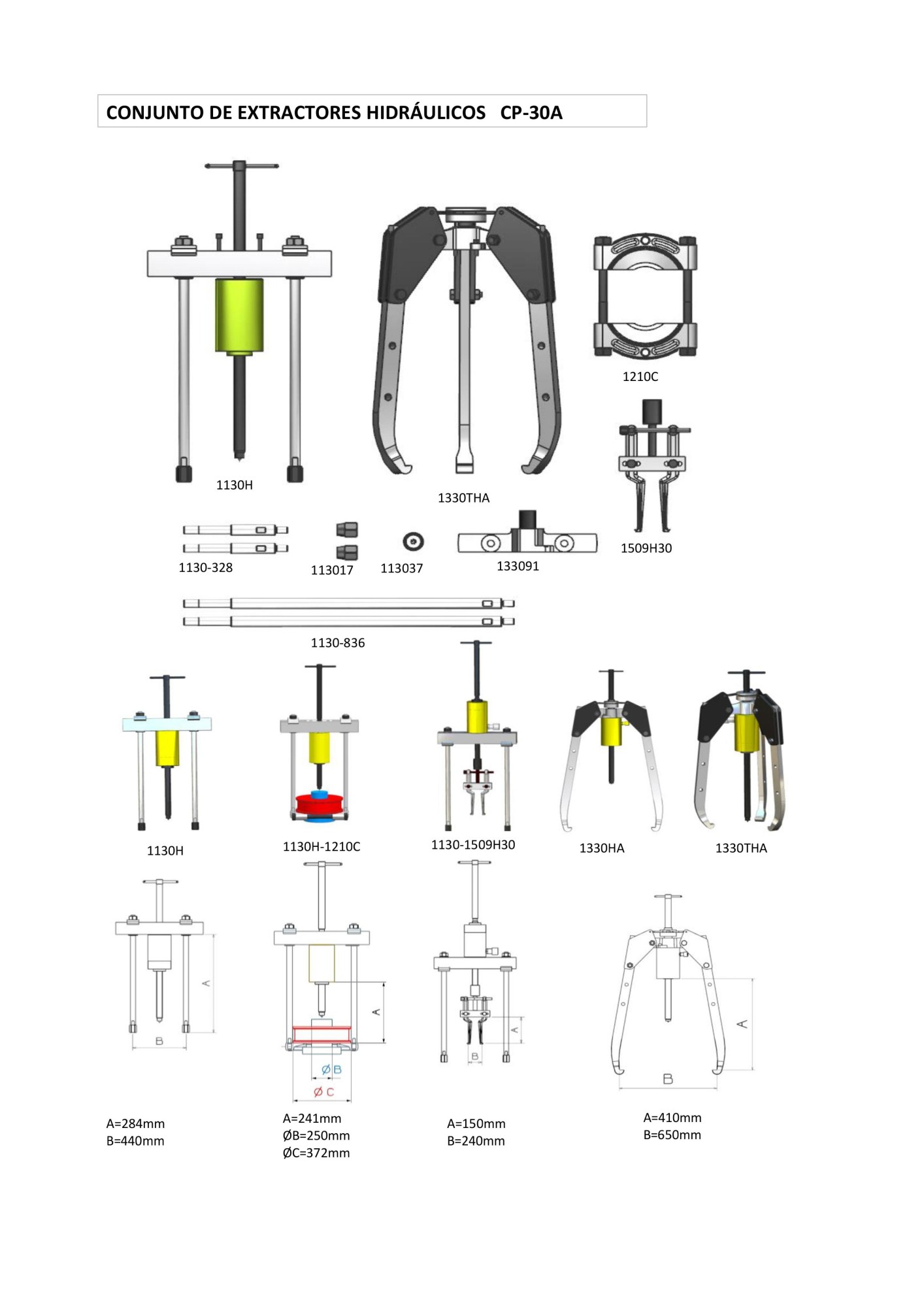 CONJUNTO EXTRACTOR HIDRÁULICO COMPLETO FORZA SERIE CPA