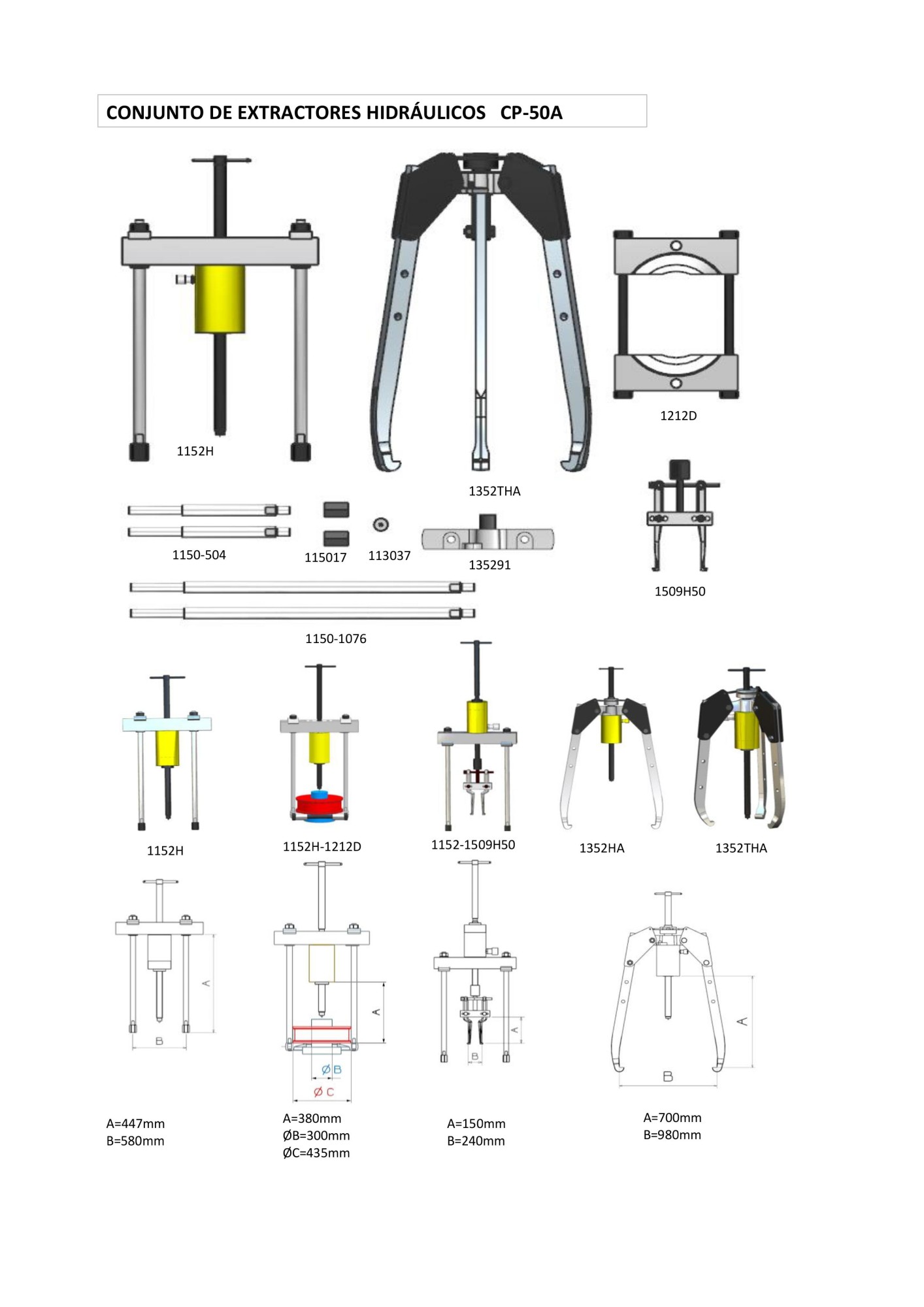 CONJUNTO EXTRACTOR HIDRÁULICO COMPLETO FORZA SERIE CPA