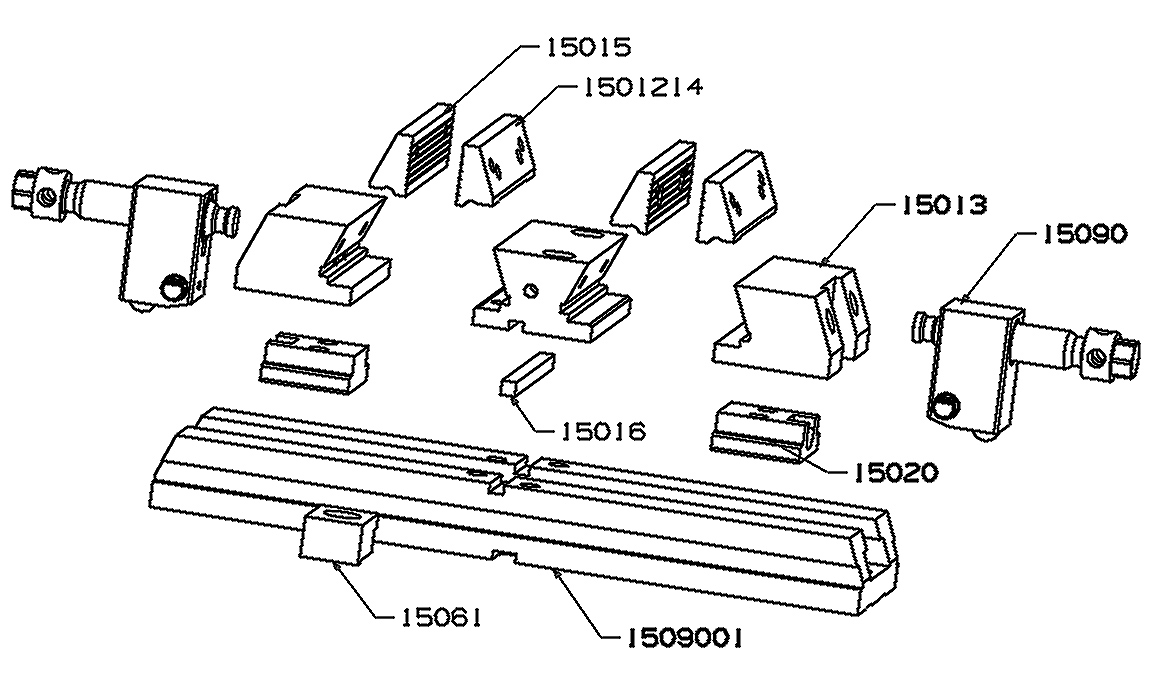 MORDAZA FORZA DOBLE CON BOCA DE 150MM DESCENDENTE