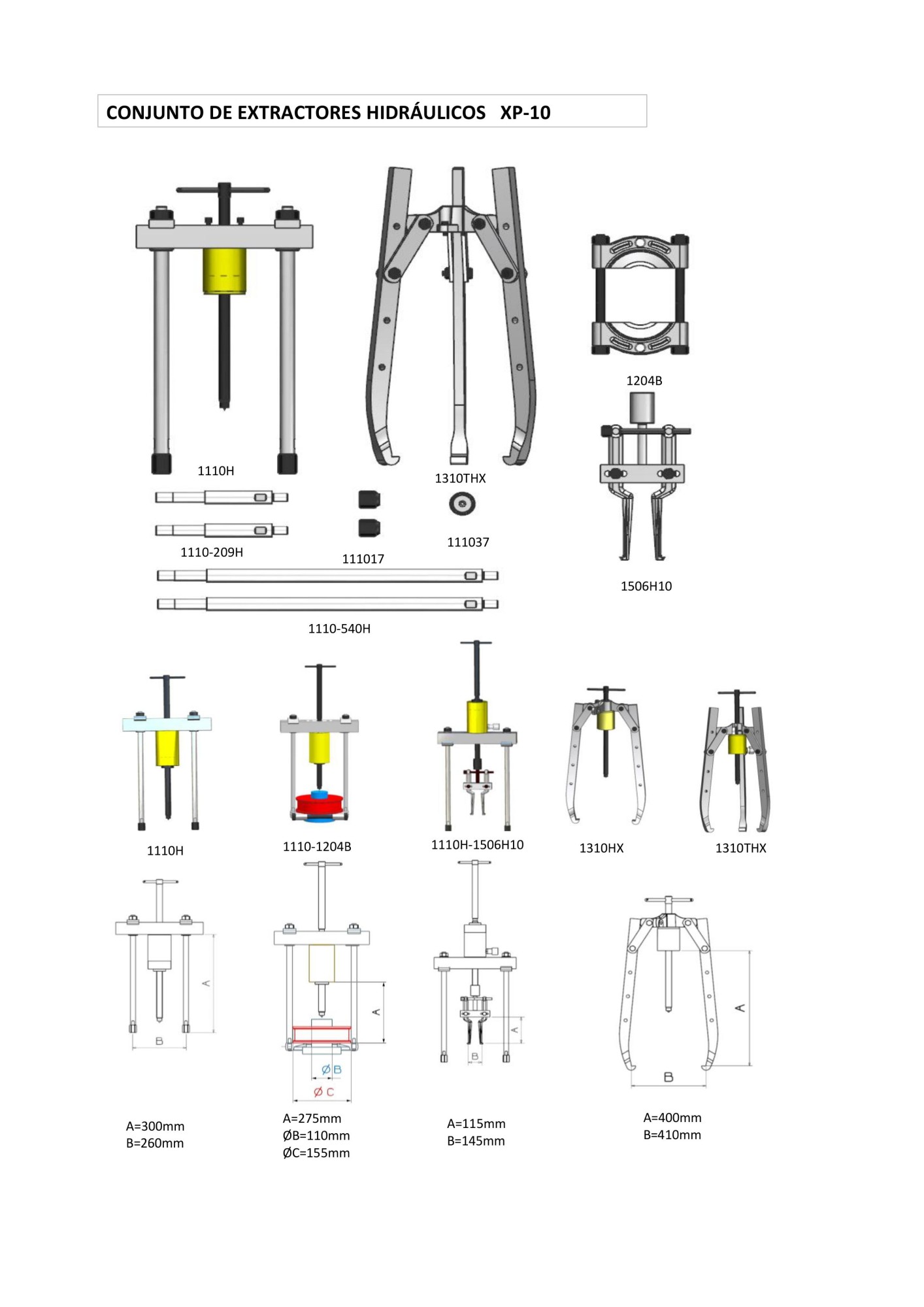 CONJUNTO EXTRACTOR HIDRÁULICO COMPLETO FORZA SERIE XP