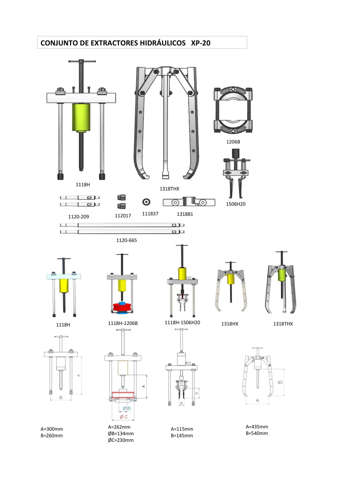 CONJUNTO EXTRACTOR HIDRÁULICO COMPLETO FORZA SERIE XP