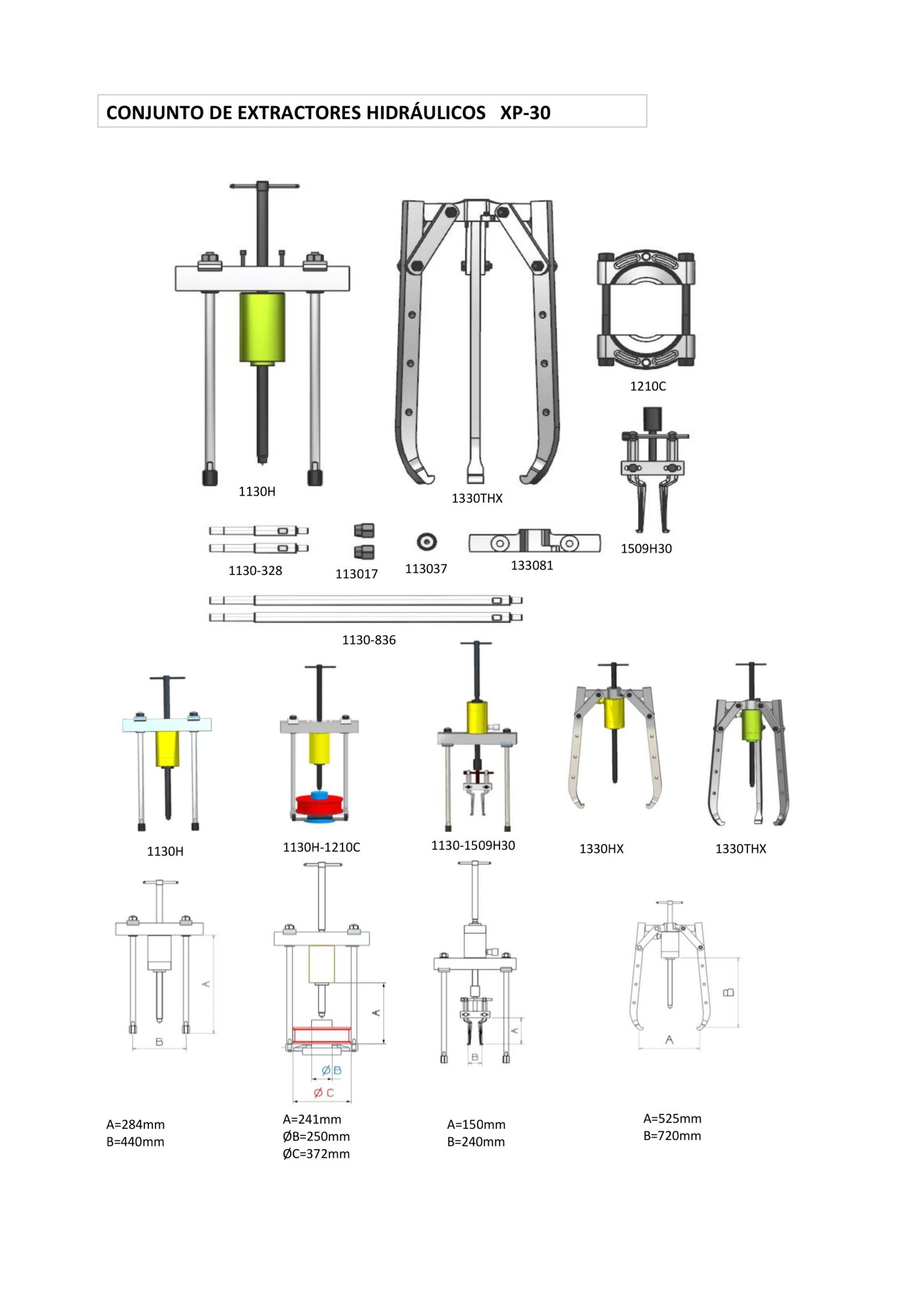 CONJUNTO EXTRACTOR HIDRÁULICO COMPLETO FORZA SERIE XP