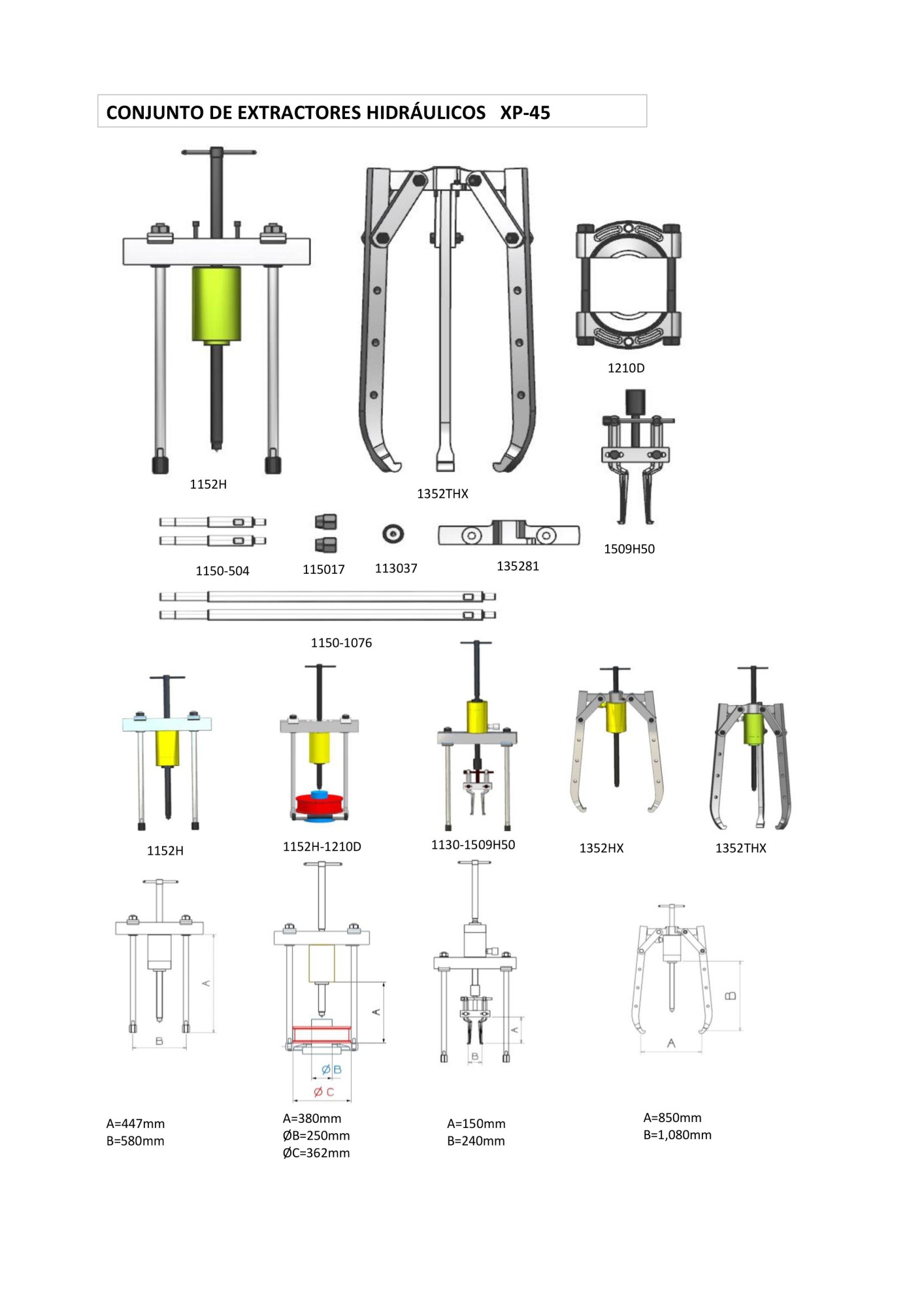 CONJUNTO EXTRACTOR HIDRÁULICO COMPLETO FORZA SERIE XP