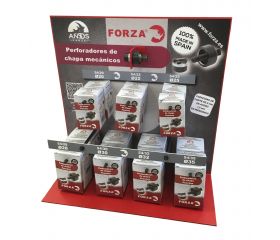 EXPOSITOR DE PERFORADORES DE CHAPA REDONDOS FORZA