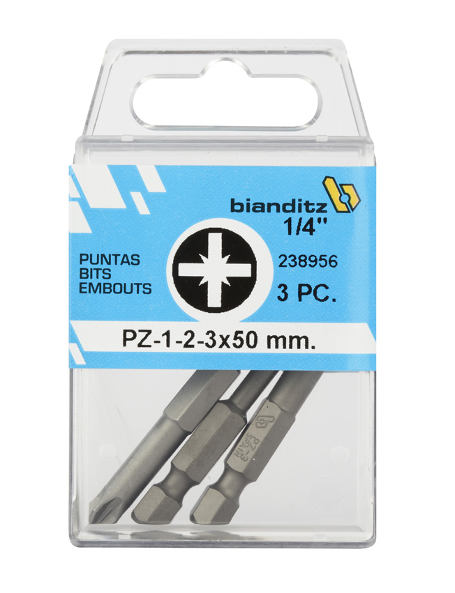 Bianditz Bits PZ 1, 2, 3 x 50mm 1/4