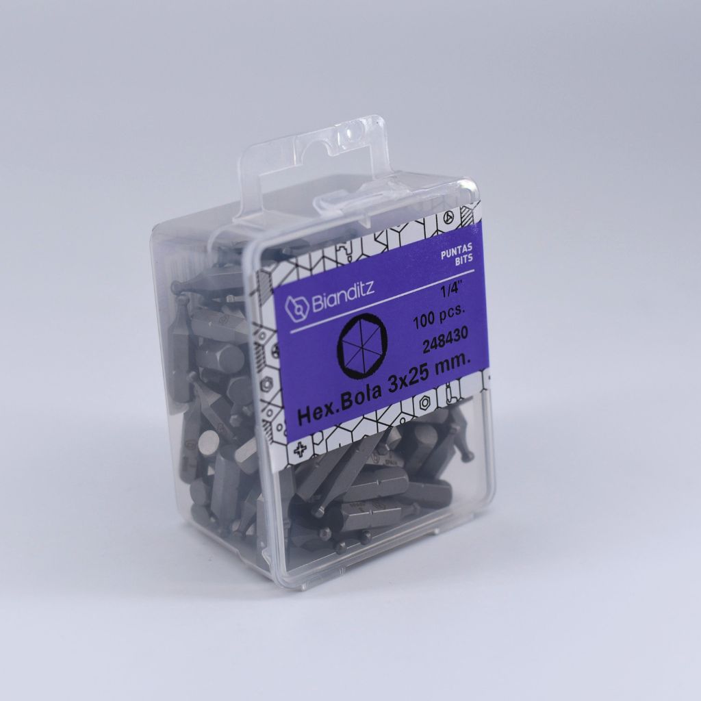 Bianditz Bits Hexagonal Ball 3 x 25mm 1/4