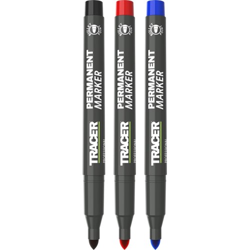 Marcadores industriales de construcción TRACER (negro, azul, rojo)