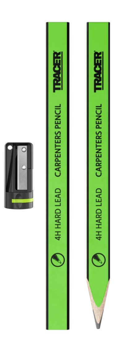 Lápiz carpintero TRACER con sacapuntas 12 pcs
