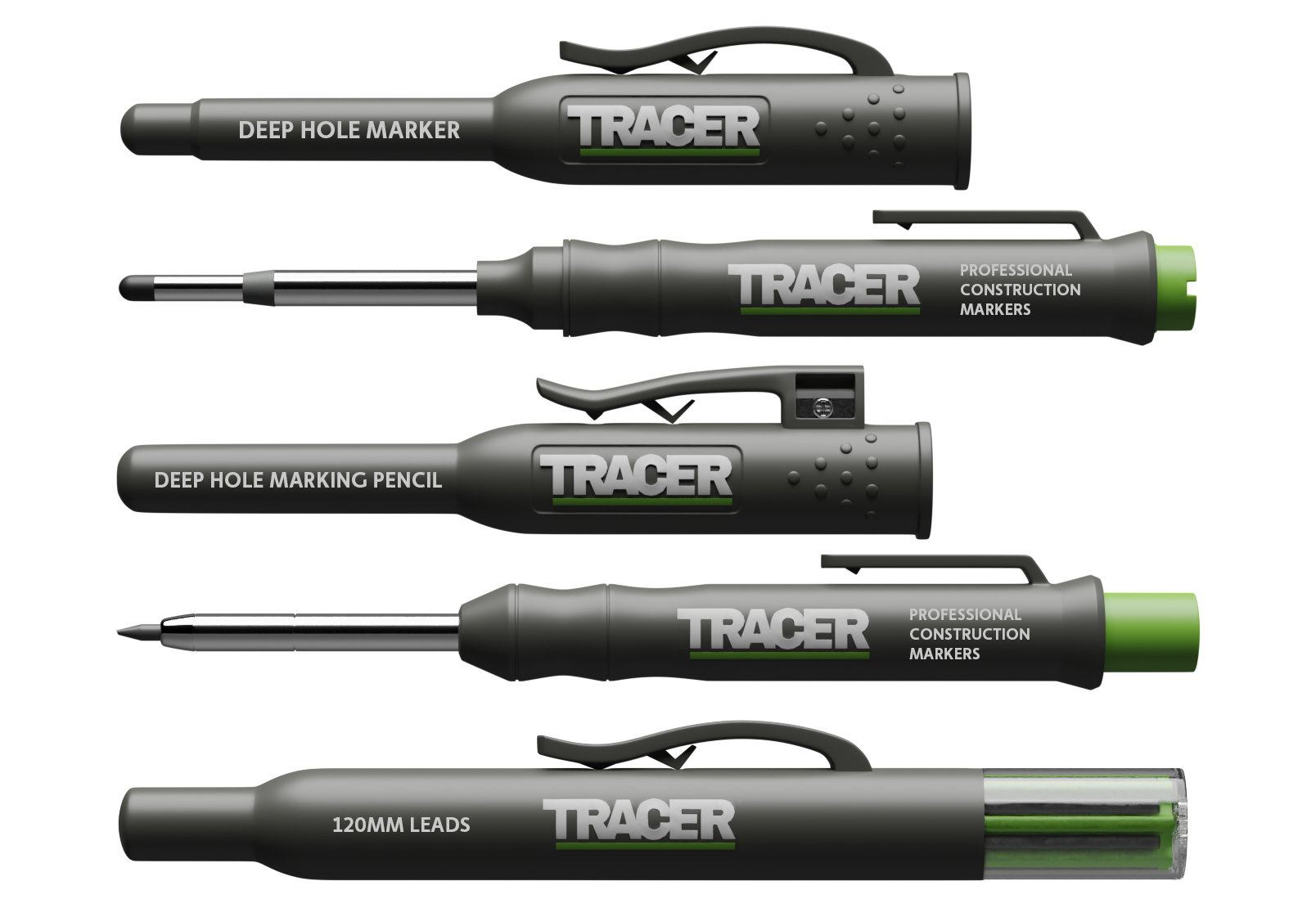 Imagen del producto Kit completo TRACER - marcador lápiz de profundidad, lápiz y cargador portaminas