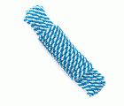 CUERDA DE PP TRENZADA 10MMØ - color BLANCO/AZUL - madeja 25M