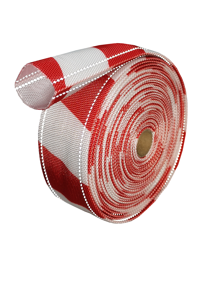 CINTA CAMINOS REFLEX 60MM. BLANCA-ROJA ROLLO 10 MTS