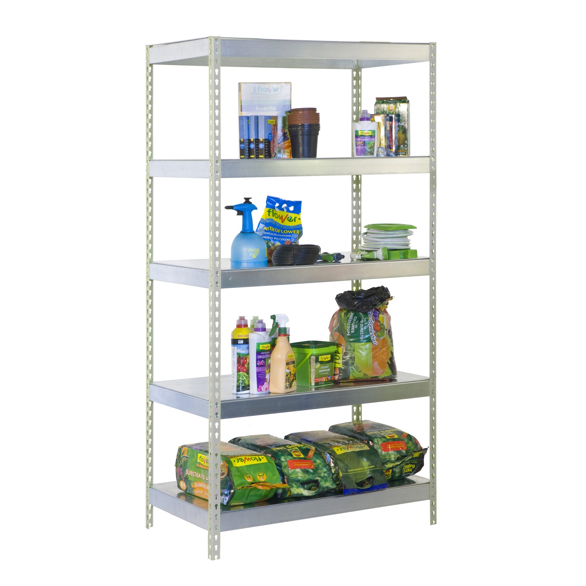 Estanteria metalica sin tornillos con bandejas de metal Bricoforte 1004-5 Simonrack