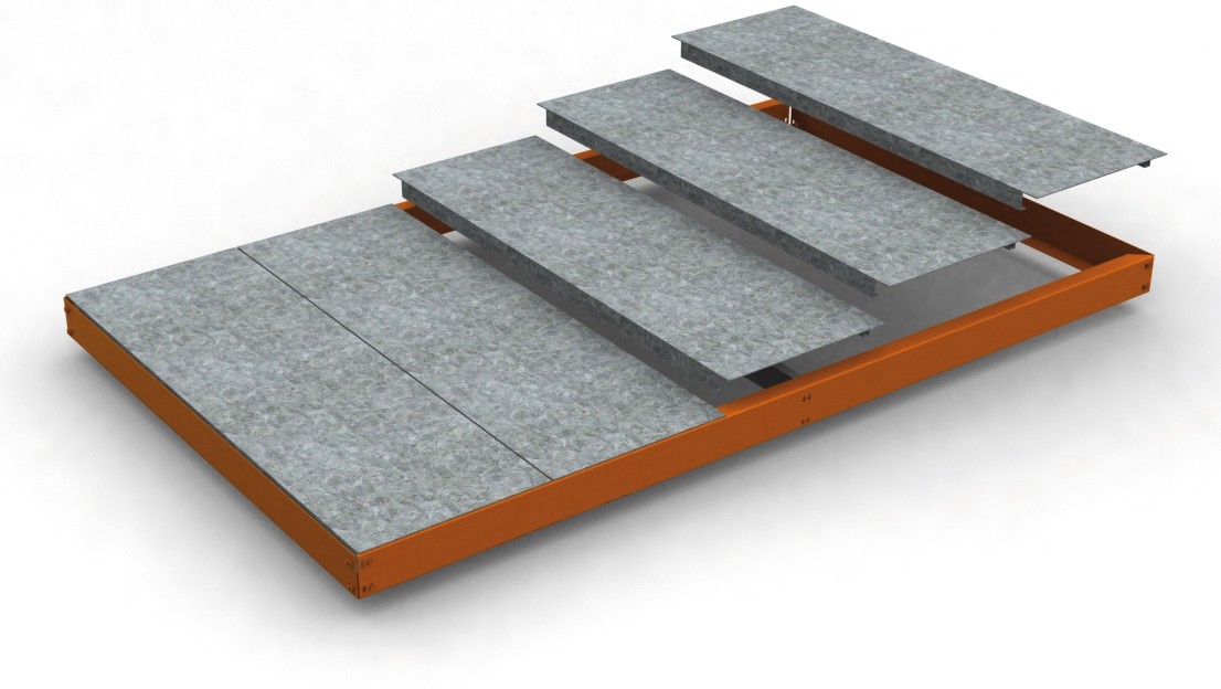 Estante adicional sin tornillos con bandejas de metal Ecoforte 1204 Simonrack