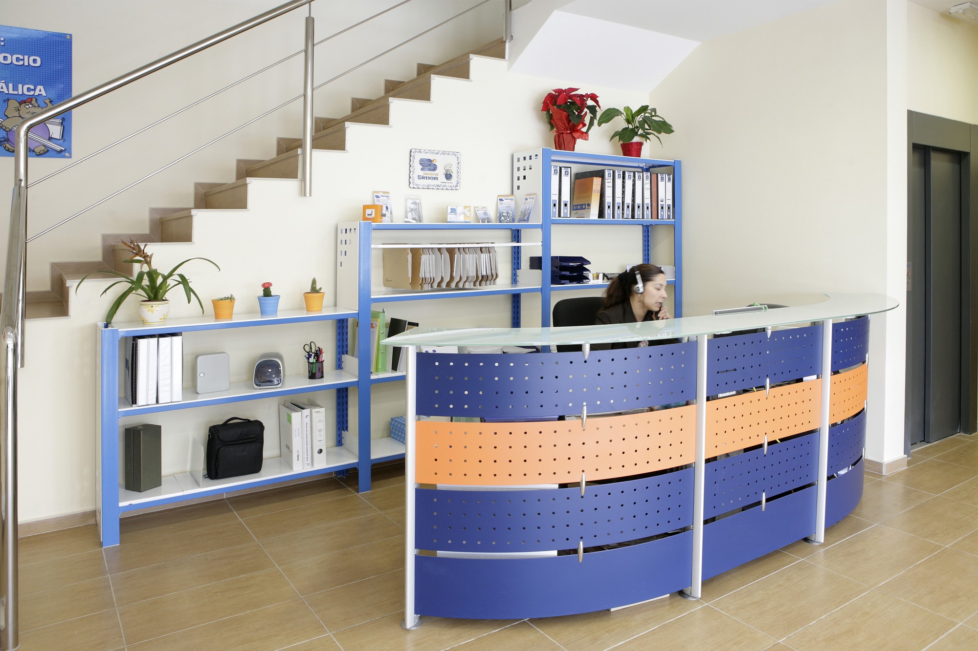 KIT OFFICLICK 4/300 METAL I.M. AZUL/BLANCO