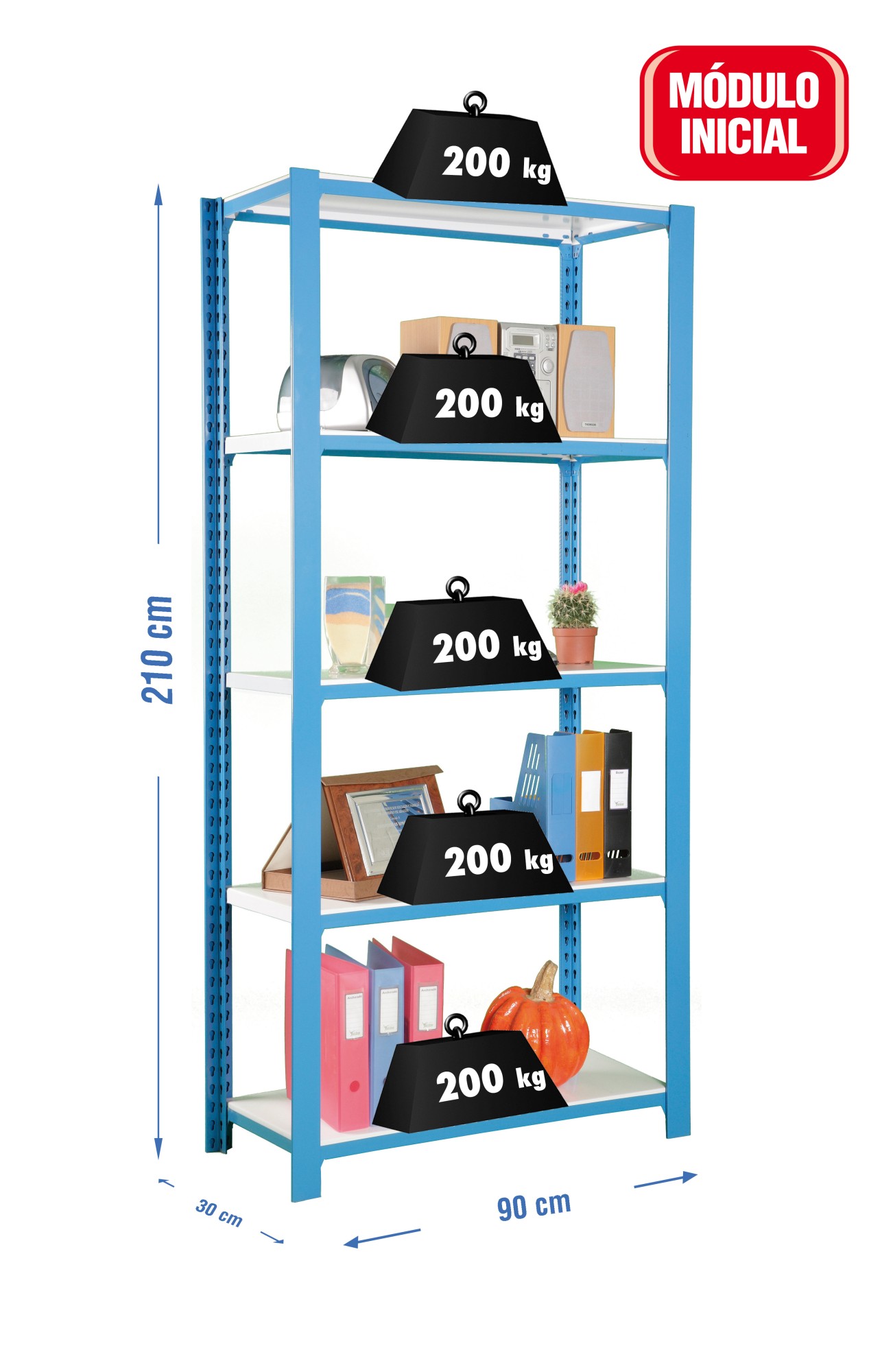 KIT OFFICLICK 5/400 METAL I.M. AZUL/BLANCO
