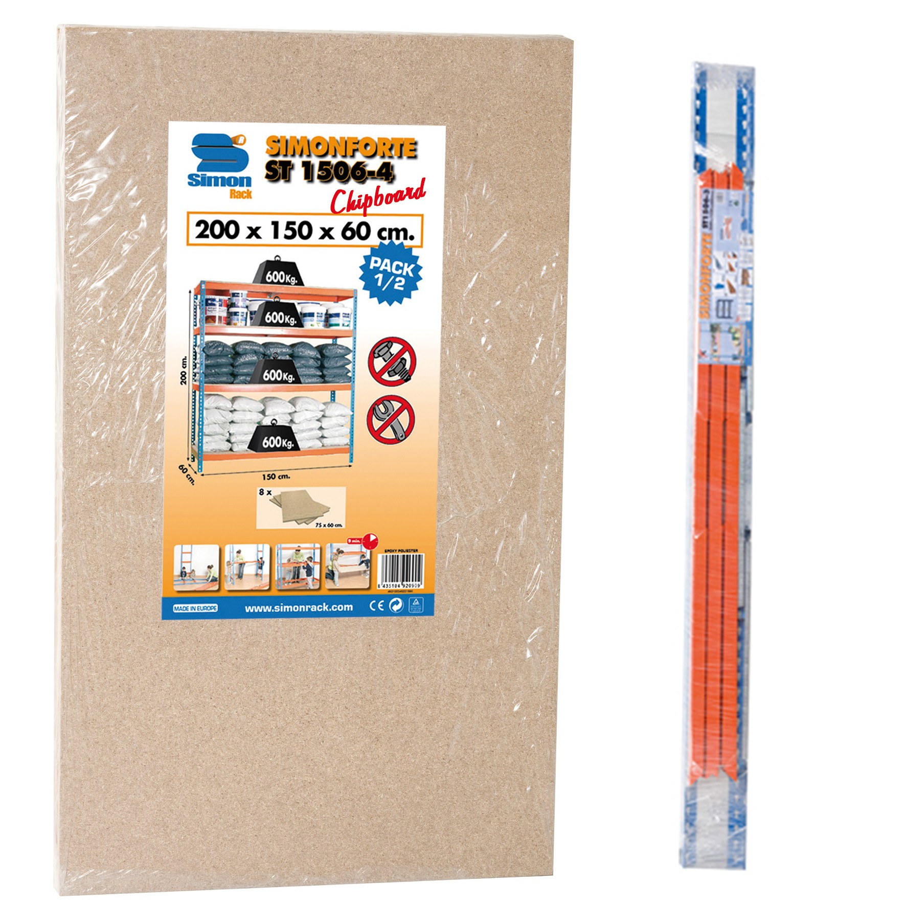 KIT SIMONFORTE 2409-3 CHIPBOARD AZUL/NARANJA/MADER