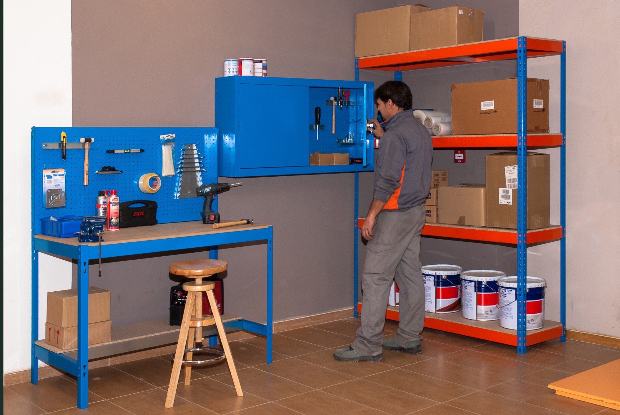 KIT SIMONFORTE 1804-4 CHIPBOARD AZUL/NARANJA/MADER