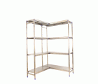 Estanteria esquinera de acero inoxidable con bandejas de acero inoxidable Simoninox Corner 4SS 500 Simonrack