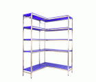 Estanteria esquinera de acero inoxidable con bandejas de polipropileno Simoninox Corner 5PP 400 Simonrack