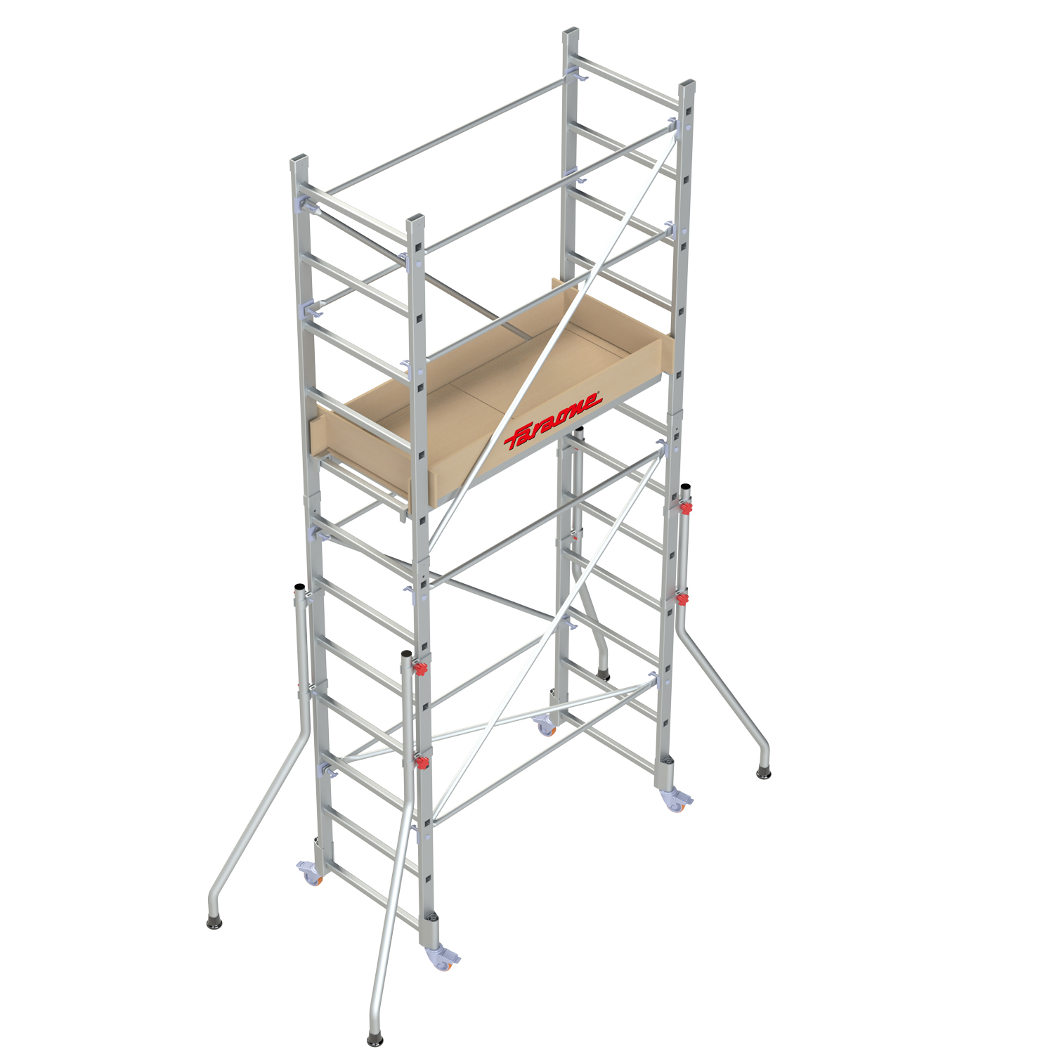 RAPIDO 140 | Andamio de aluminio con ruedas y plataforma de 140x60 cm. Altura de trabajo H300CM