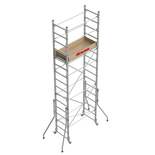 RAPIDO 140 | Andamio de aluminio con ruedas y plataforma de 140x60 cm. Altura de trabajo H380CM