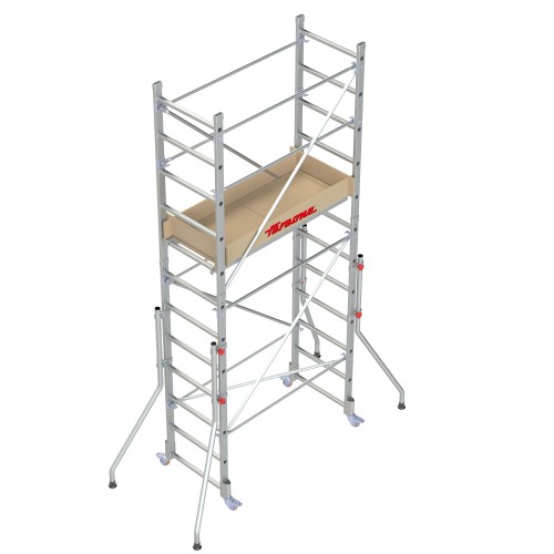 RAPIDO 140 | Andamio de aluminio con ruedas y plataforma de 140x60 cm. Altura de trabajo H300CM