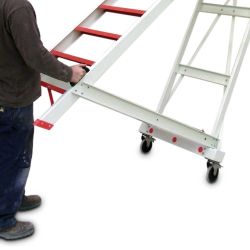 ALFI | Escalera con plataforma y barandilla de seguridad de fibra de vidrio
