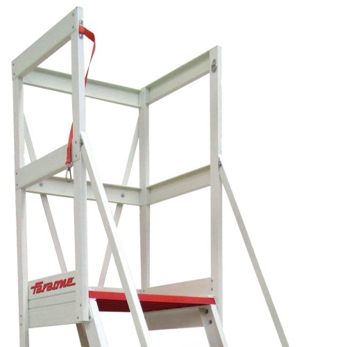 ALFI | Escalera con plataforma y barandilla de seguridad de fibra de vidrio