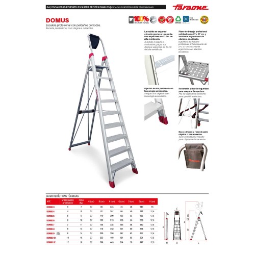 DOMUS | Escalera profesional con peldaños cómodos