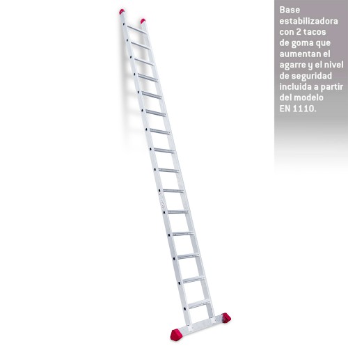 EN1100 | Escalera de apoyo con peldaños anchos Longitud de la escalera 447 cm.