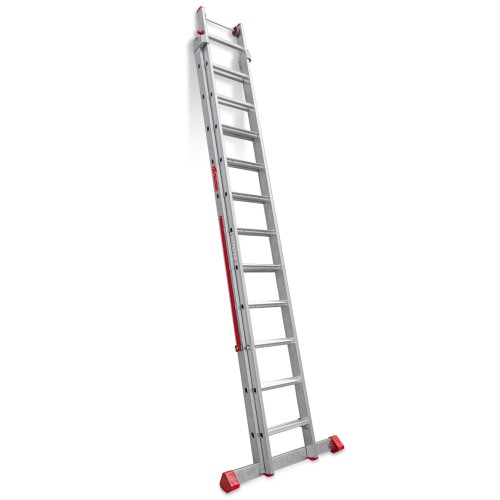 EN1400 | Escalera multiuso de 2 tramos con peldaños cómodos Peldaños 11+12