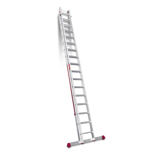 EN1400 | Escalera multiuso de 2 tramos con peldaños cómodos Peldaños 16+17