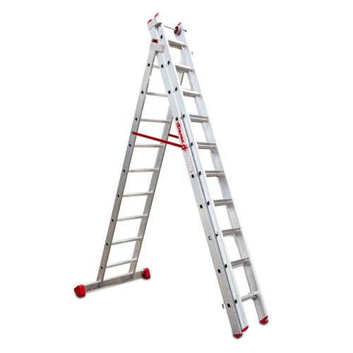 EN1500 | Escalera multiuso de 3 tramos con peldaños cómodos Peldaños 9+10+10