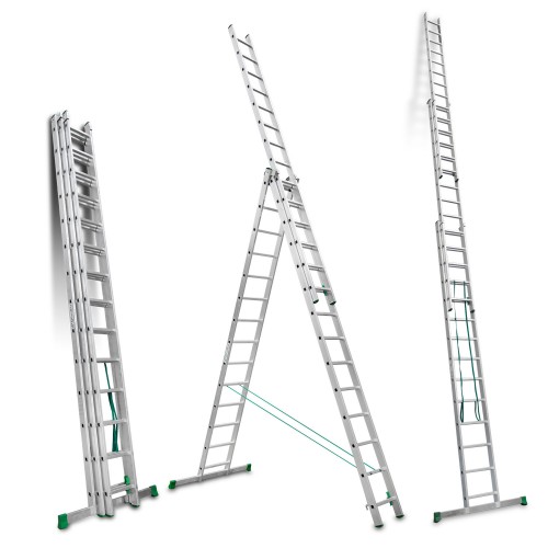 ESCALERA 3 TRAMOS CON BASE 14 PELDAÑOS